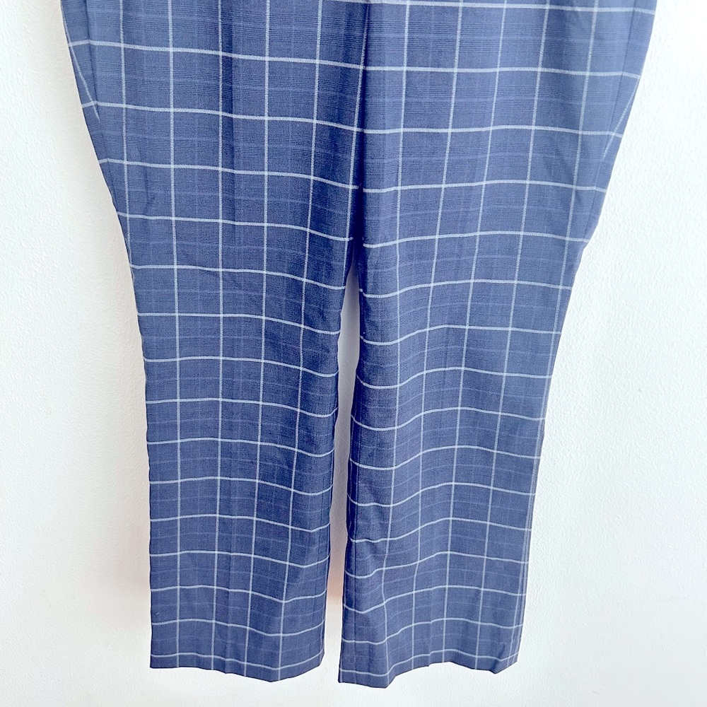 NWT Banana Republic Logan Mid Rise In Blue Gray Windowpane Trouser Size 8 - Picture 4 of 12